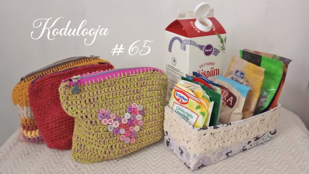 Kodulooja #65 Heegeldatud kotike, piimakartongist karp