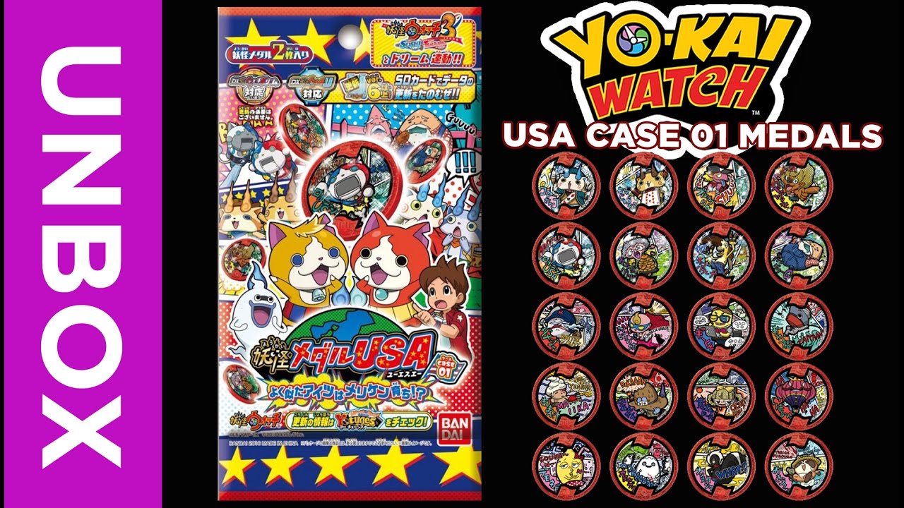Yo-kai Watch USA CASE 01 Unboxing + Demo | Japanese Yo-Kai Medals