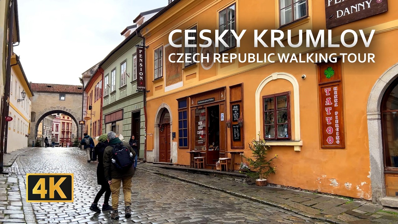 Cesky Krumlov, Czech Republic walking tour in winter 2025 4K | Cesky Krumlov Castle and city center
