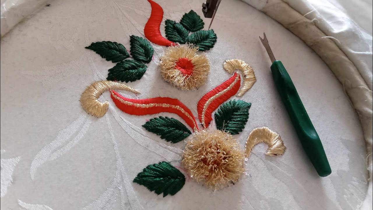 Very beautiful embroidery /rose embroiderd جديد طرز الورود من أم عتمان زيدات