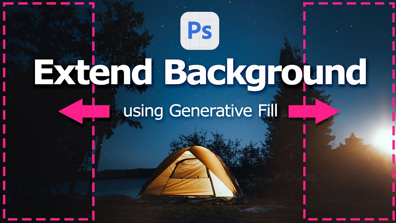 Photoshop Beta Генеративная заливка с расширением фона ИИ