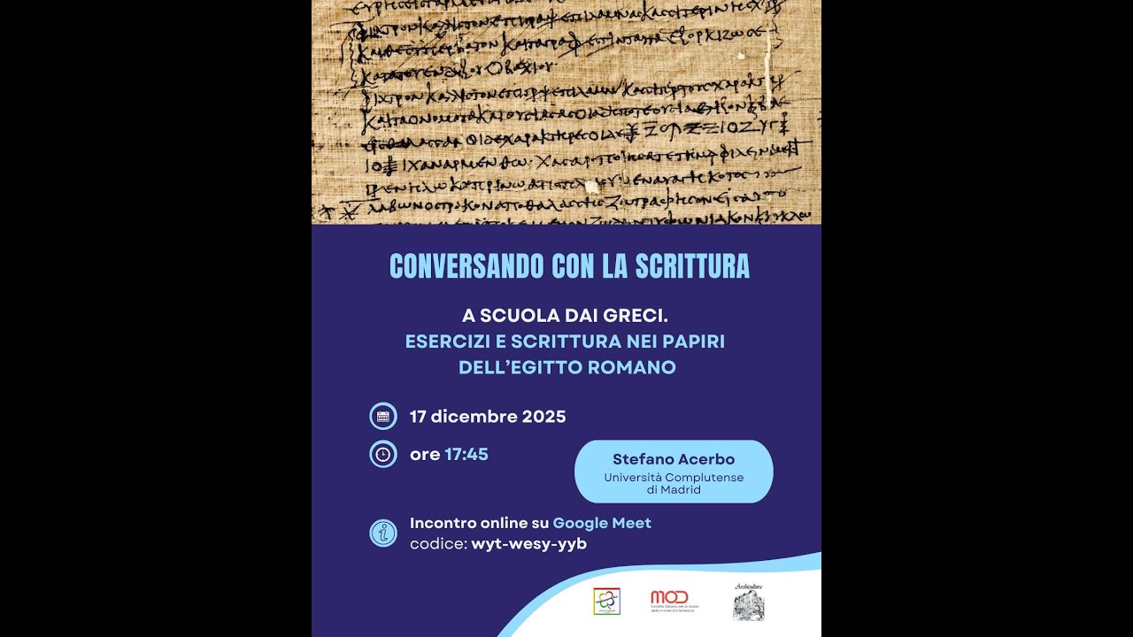 Conversando con la scrittura: A scuola dai Greci.