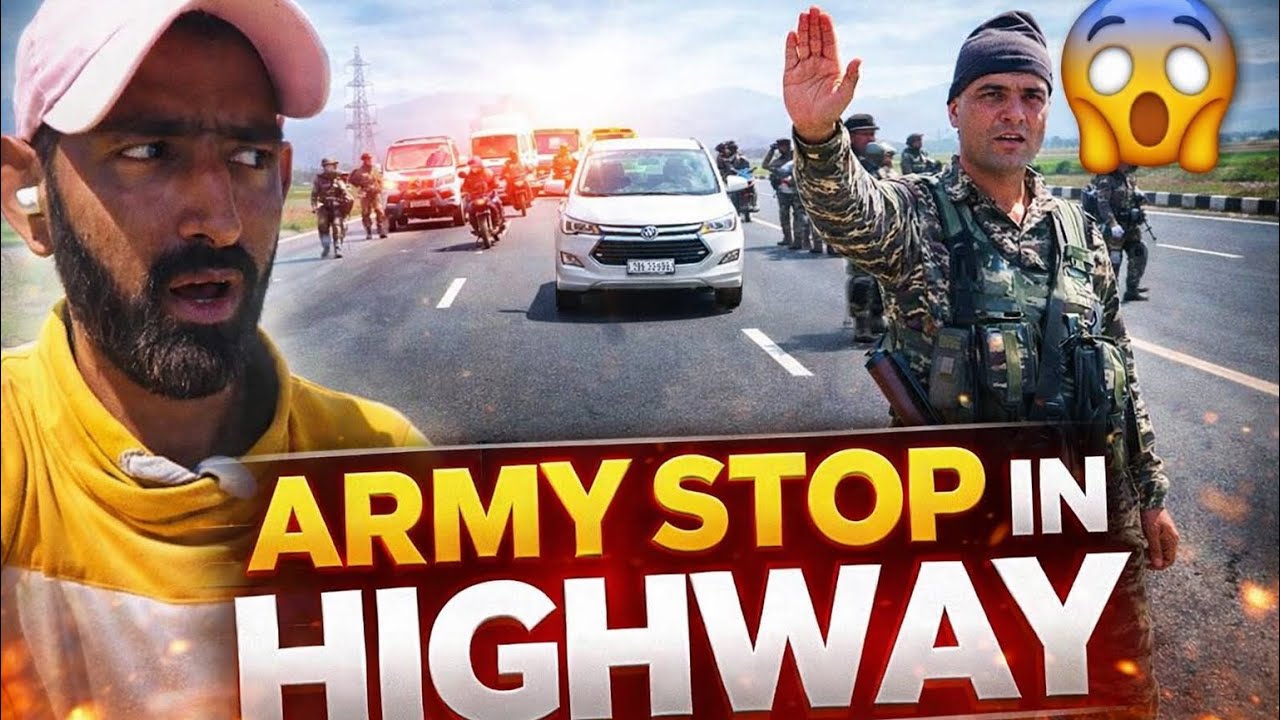 Army Stopped Me on the Highway 😱 | Unexpected  #cyclejourney #indiatravel #sajusabr
