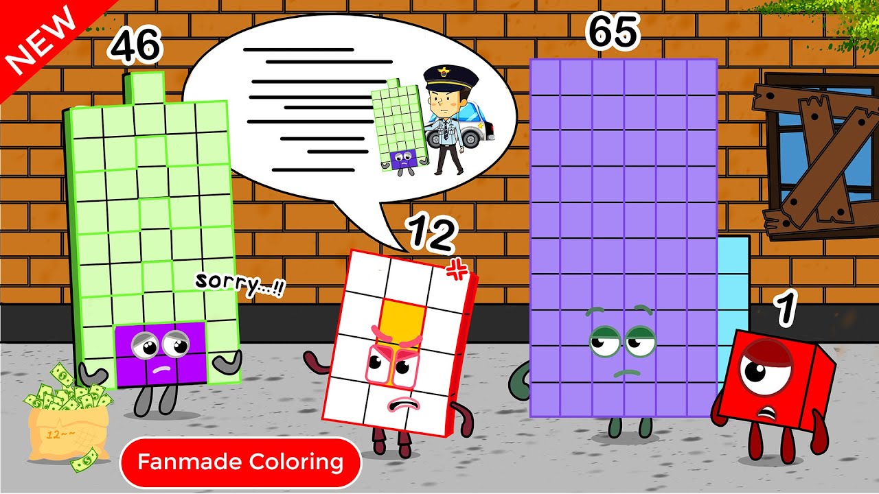 Oh No! NB 46 is a Thief | Numberblocks Fanmade Coloring Story