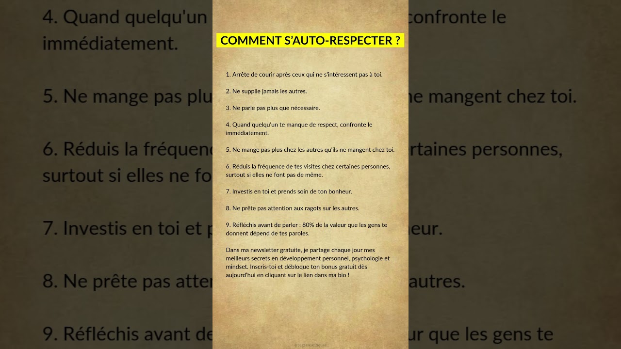 COMMENT S&rsquo;AUTO RESPECTER