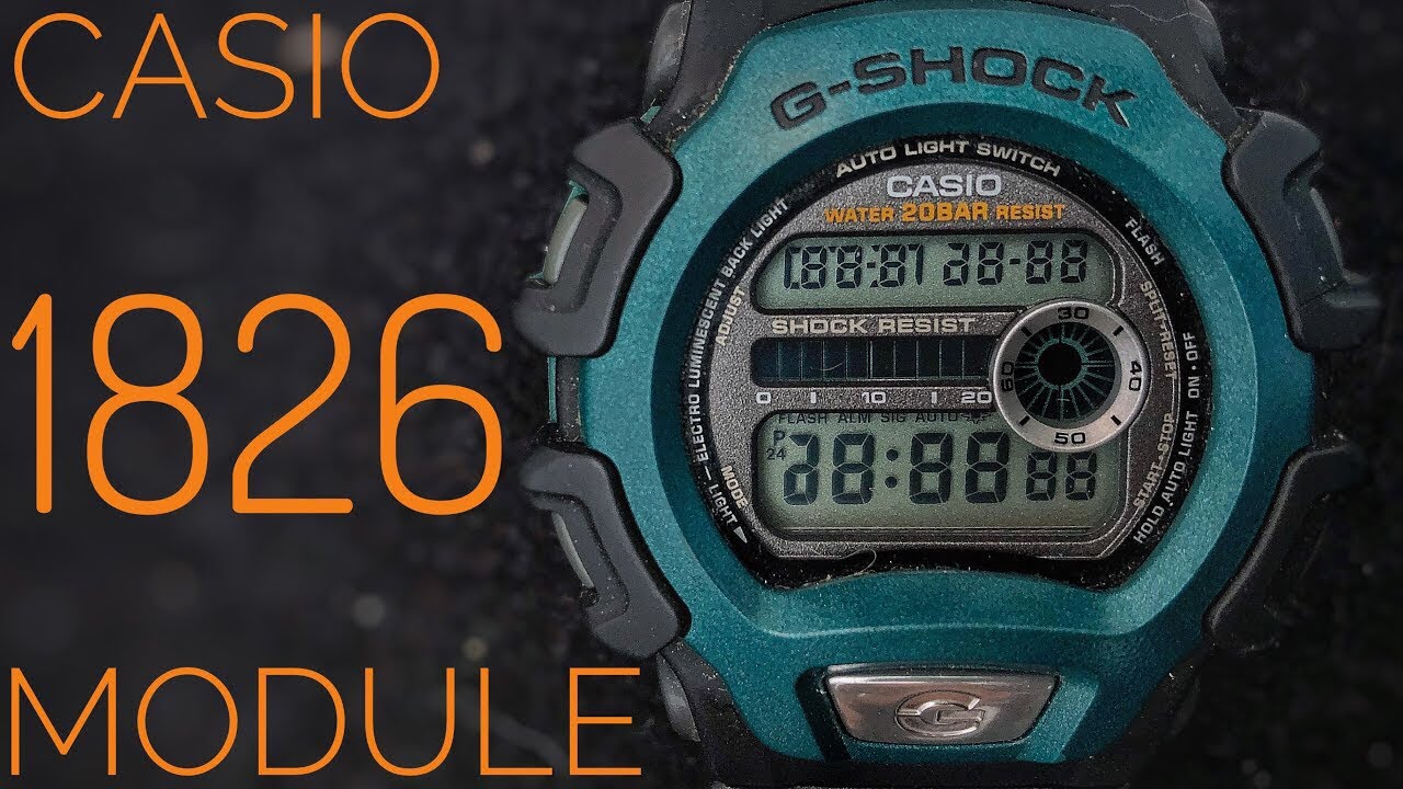 Casio 1826 Module | G-Shock DW004 series watch set-up & functions demonstration