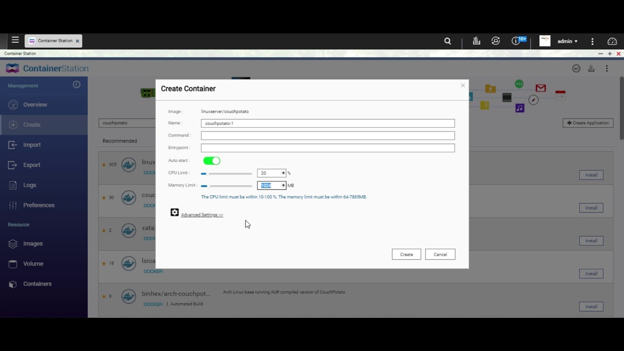 Installing Couchpotato on Qnap in 3 minutes with Container Station and Docker