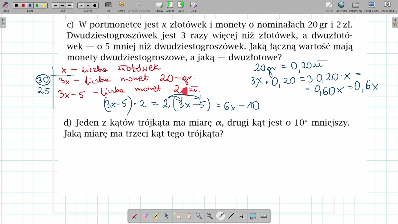 Przekształcenia algebraiczne - część 4, klasa 8