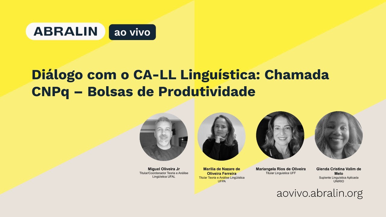 Diálogo com o CA-LL Linguística: Chamada CNPq – Bolsas de Produtividade