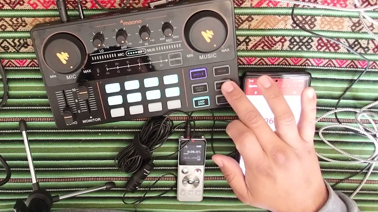 maonocaster lite prueba de sonido grabado desde el celular