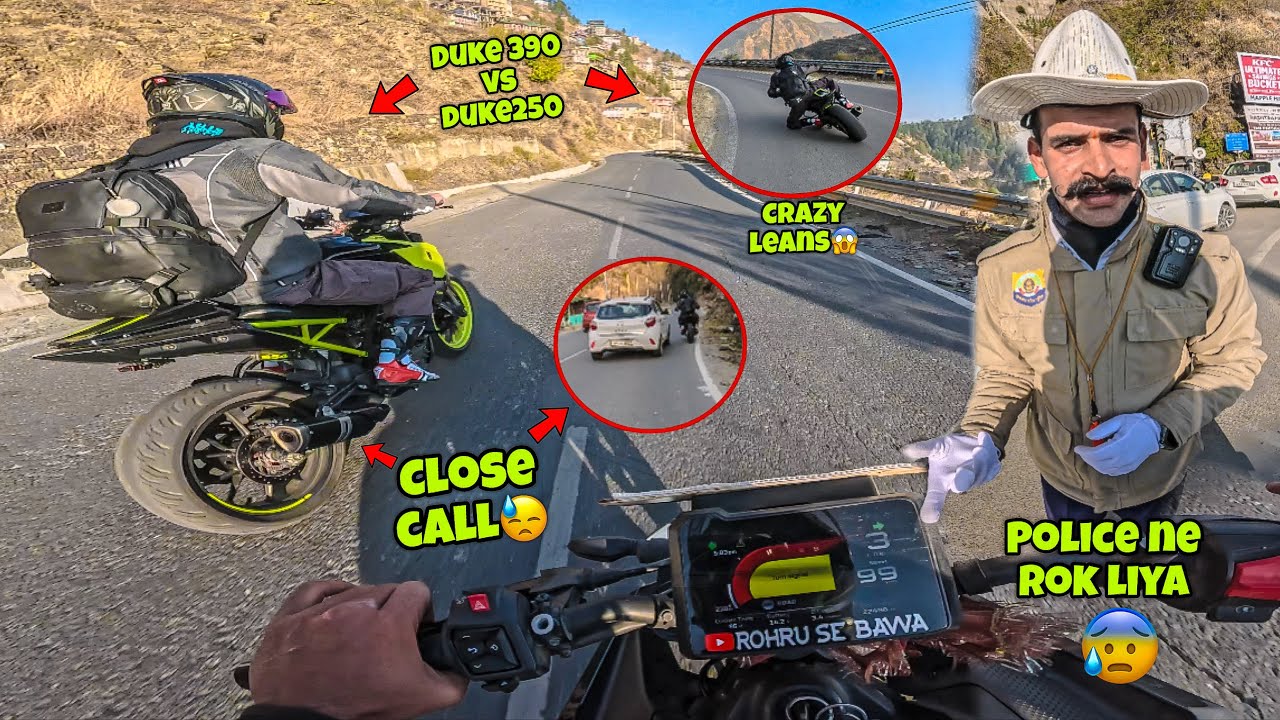 Crazy Race🥵 Duke 390 VS Duke250🥺/Police Ne Rok Liaa😰/Close Call😱