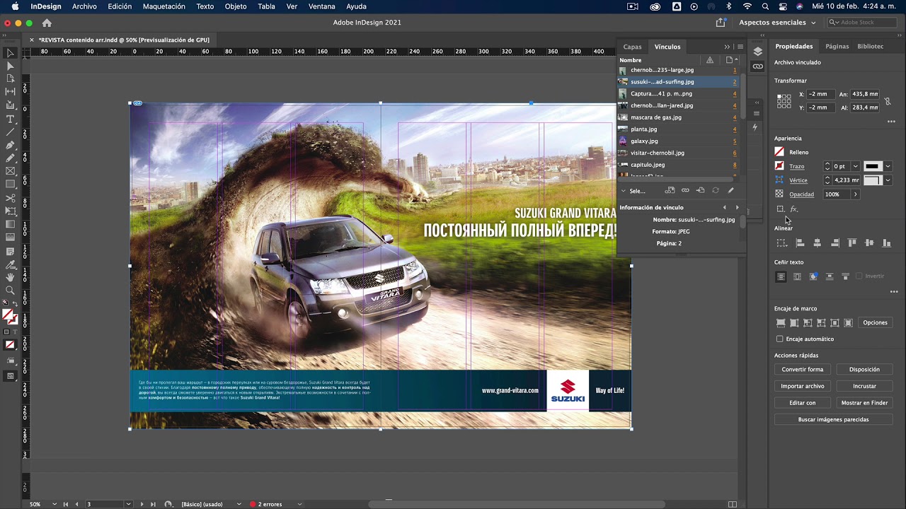 Galeria de Fotos, Vídeo y Exportar en InDesign