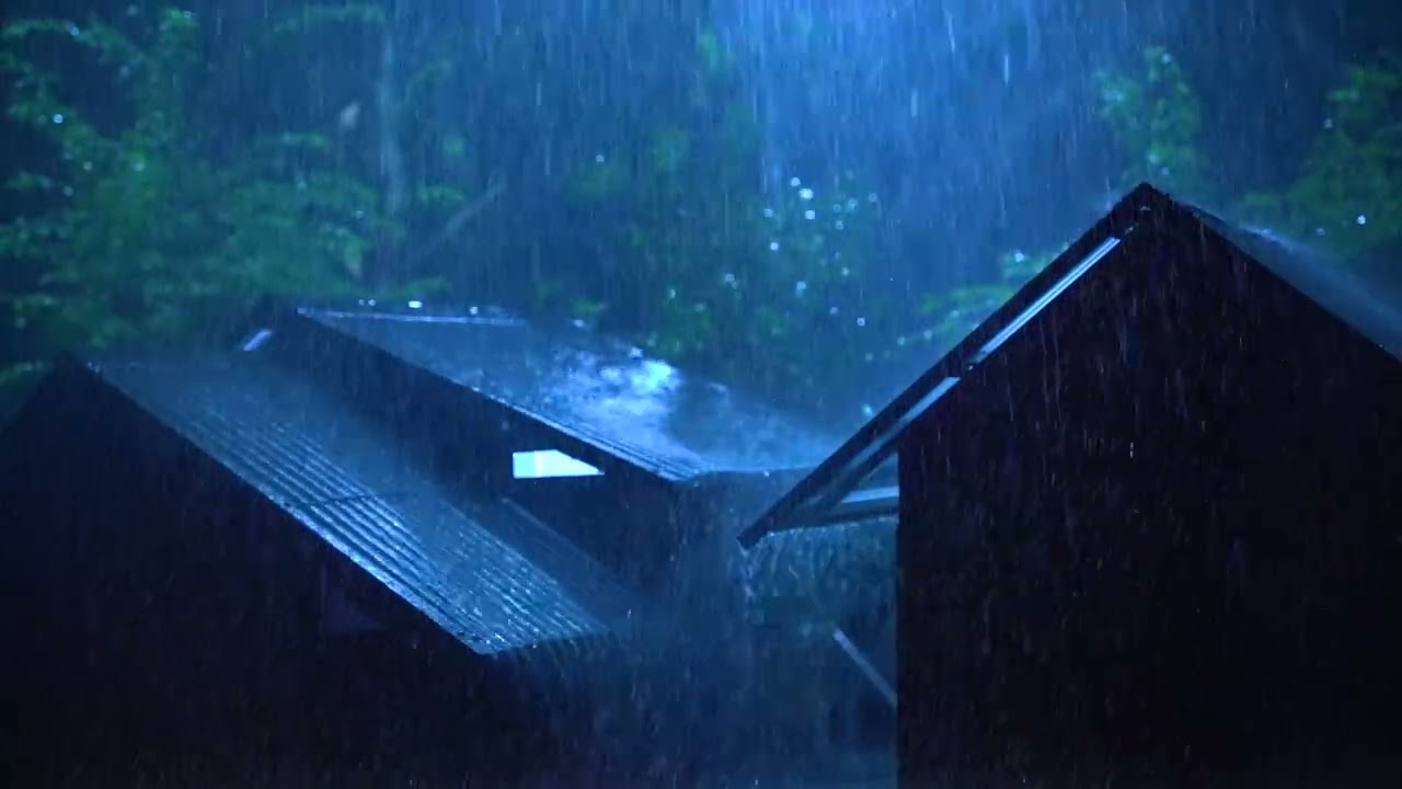 (No Ads) Cozy Stormy Night 🌧️ Fall Asleep Quickly to the Sound of Rain and Loud Thunder on the Roof