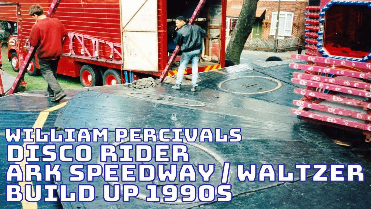 William Percival : Disco Rider Ark Speedway / Waltzer  Build Up 1990s