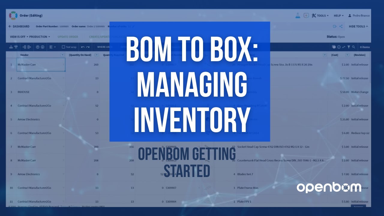 Прекратите хаос на складе: управление запросами предложений и заказами на закупку в OpenBOM.