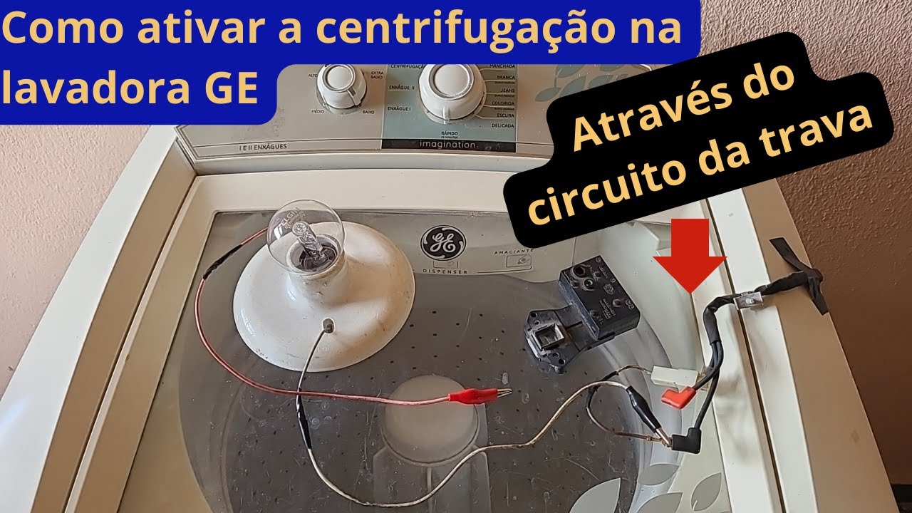 Como ativar a centrifugação na lavadora GE através do circuito da trava