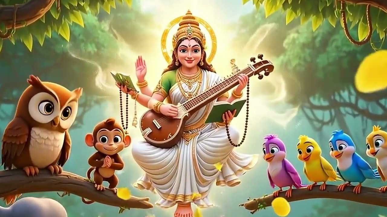 Basant Panchami Story 🟡 | Saraswati Puja for Kids | Short Animal Story