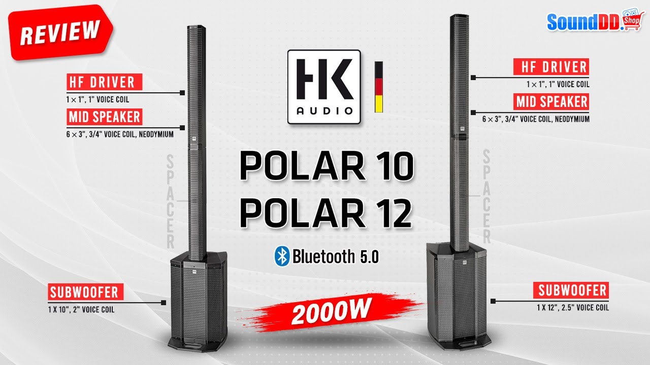 รีวิว : HK AUDIO POLAR 10 | POLAR 12 | ลำโพง Active Column 6&times;3นิ้ว 2000W Built-in มิกเซอร์ 4CH ในตัว