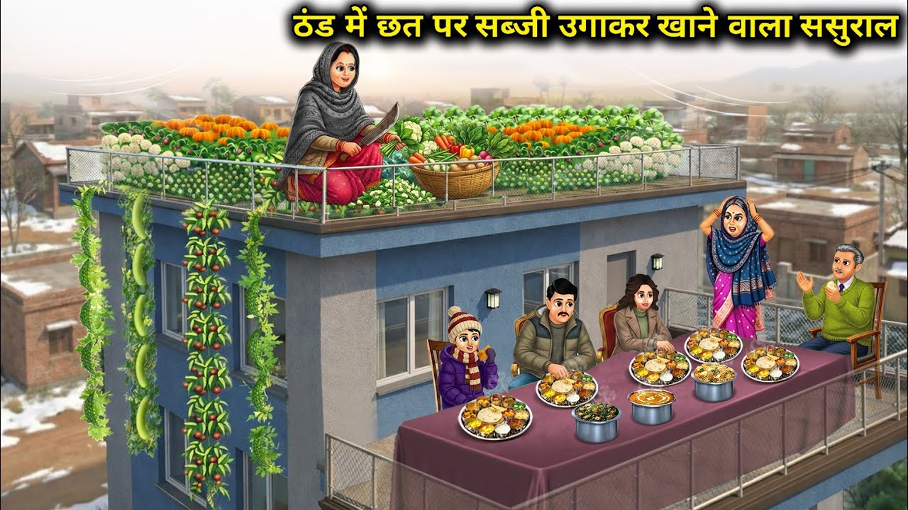 ठंड में छत पर सब्जी ‍ ‌उगाकर खाने वाला ससुराल | Winter Rooftop Vegetable-Growing In-Laws |