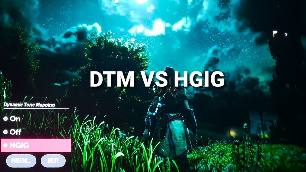 HORIZON ZERO DAWN Dynamic tone mapping VS HGIG HDR LG CX, C9, BX, B9