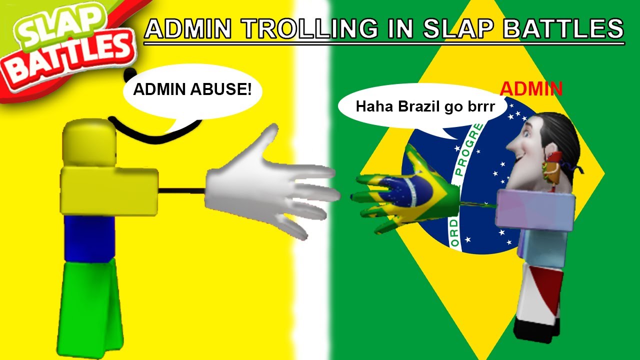 ADMIN ABUSING IN SLAP BATTLES ROBLOX!