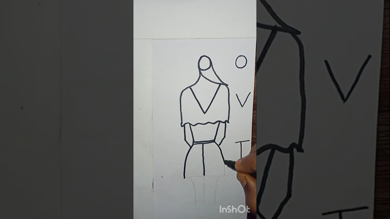 O V T letters girl drawing 