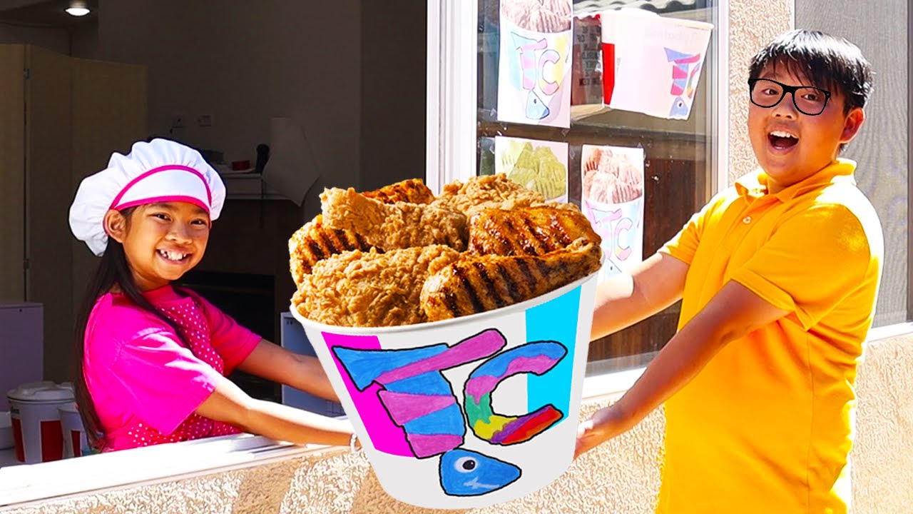 Emma Pretend Play Pollo Frito Drive Thru con Comiditas de Juguetes para Niños