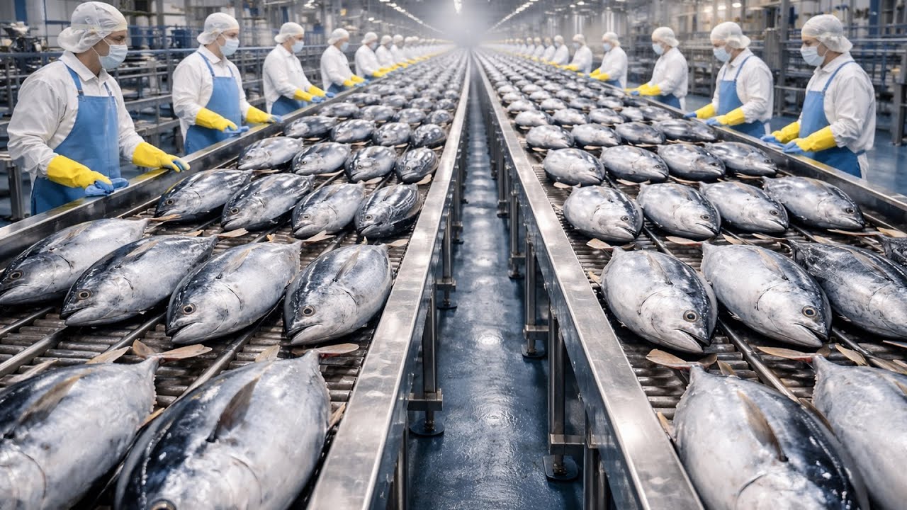 Inside Factory: How Millions of Tuna Fish Are Turned into Canned Tuna In a Factory | Full Process