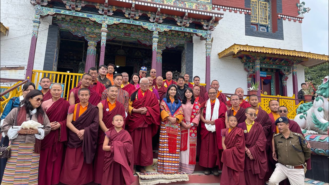 Visit  by the Queen Mother of Bhutan at Pemayangtse Monastery.
