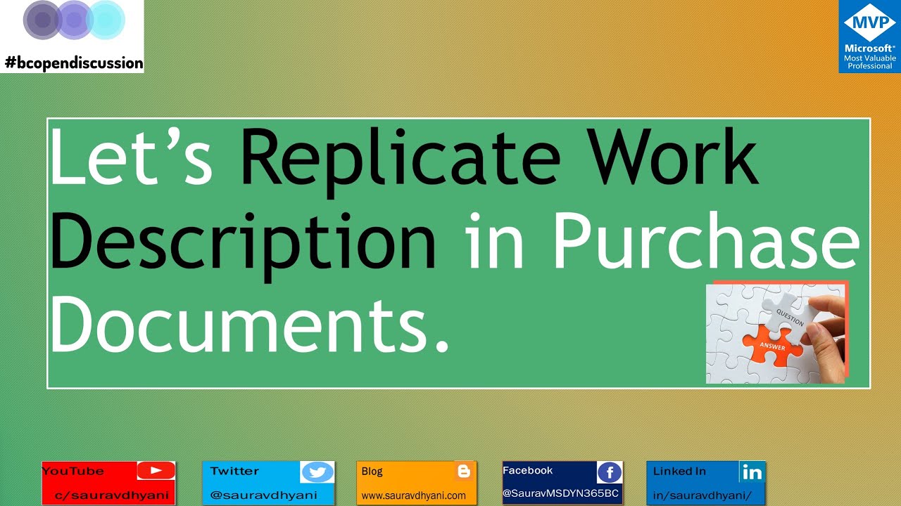 Replicating Work Descriptions in Purchase Documents | #MSDyn365BC