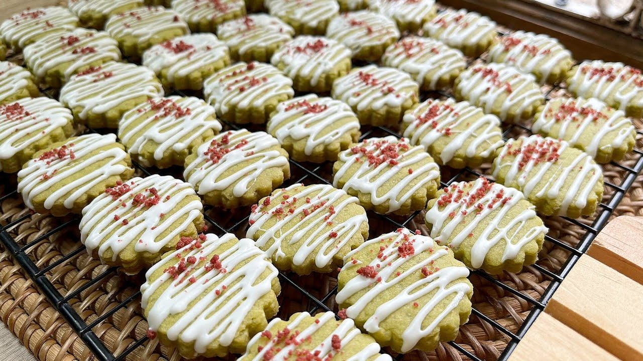 COOKIES MATCHA CRUMBLE IDE KUE KERING KEKINIAN VERSI MATCHA RENYAH CANTIK TAMPILAN NYA
