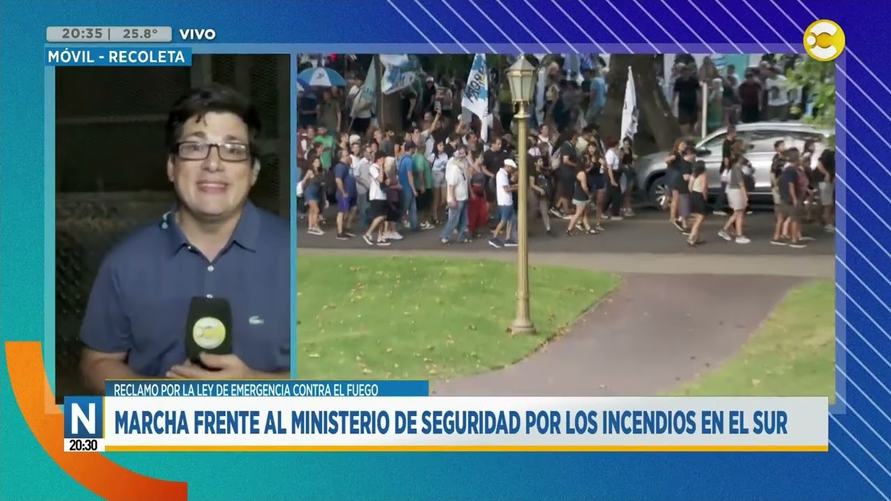 Marcha frente al ministerio de seguridad por los incendios en el sur | N20:30 | 30-01-2026
