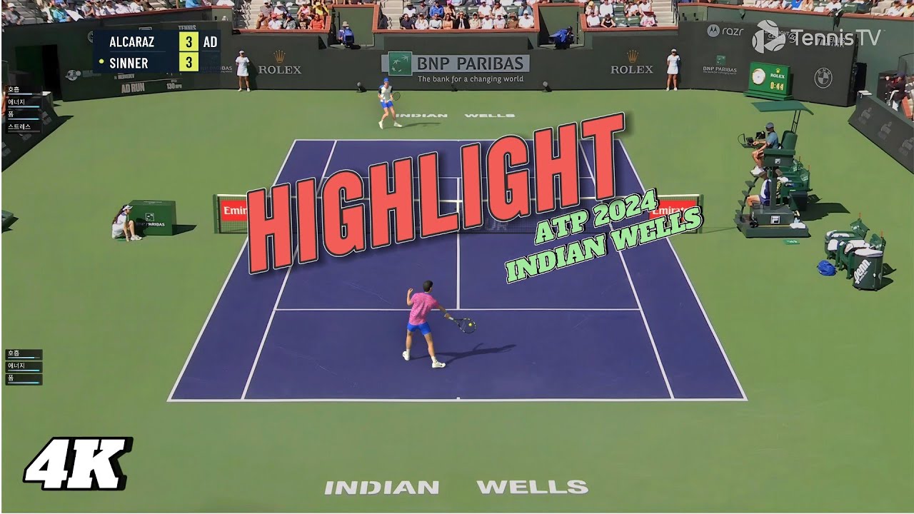 Tennis Elbow 4 - Realistic Gameplay! Sinner vs Alcaraz | Indian Wells Highlights🔥