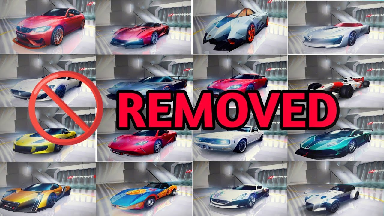 REMOVED FROM GARAGE | Lot of cars removed in Asphalt 8 rebalance the next update(may be)