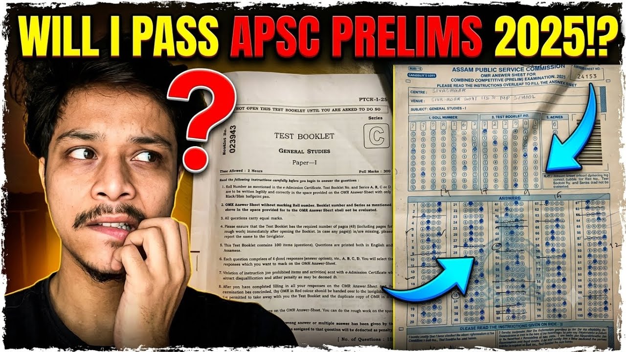 How much I scored in prelims APSC CCE 2025 #apsc #apsccutoffmarks #cutoff #prelims 