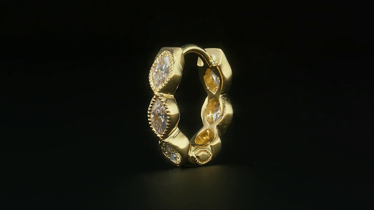 Maria Tash: Diamond Marquise Scalloped Eternity Hoop Earring