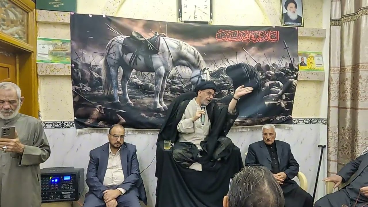 اليوم االتاسع رمضان موكب ريحانة الرسول ص المجلس السنوي في دارخادم الامام الحسين ع ابوعمار الجبوري