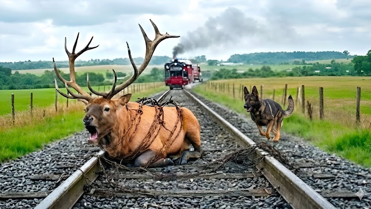 The Moose Got Stuck In The Rails But What The Dog Did Was Amazing