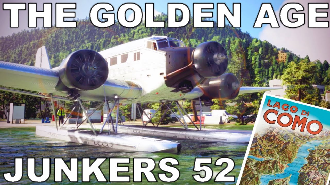 The Golden Age | Junkers Ju 52 | Lake Como Tour | Full Flight Review | Microsoft Flight Simulator
