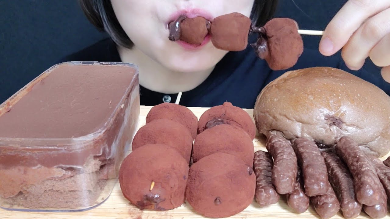 초코는새우편, 크림바바 초코 크림빵, 초코찰떡꼬치, 초콜릿 케이크 막방  Chocolate dessert mukbang