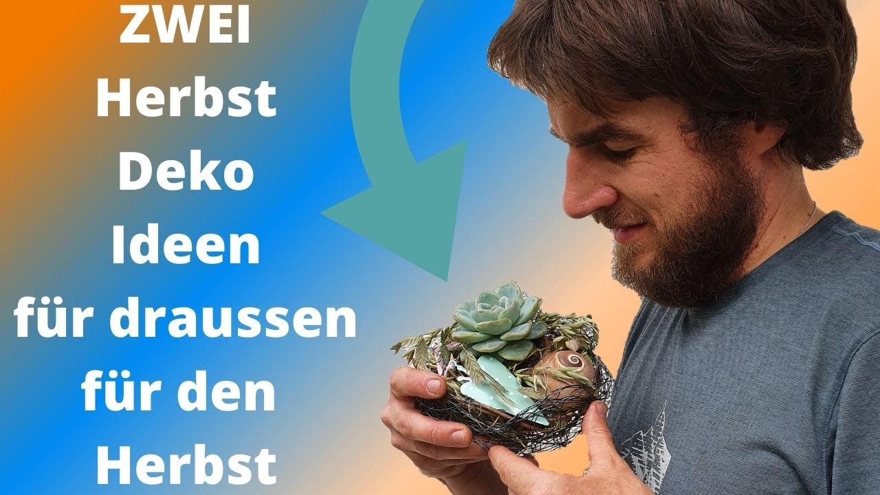 Herbstdekoration für draussen selber machen - 2 Ideen mit Echeveria -Elegante Deko idee