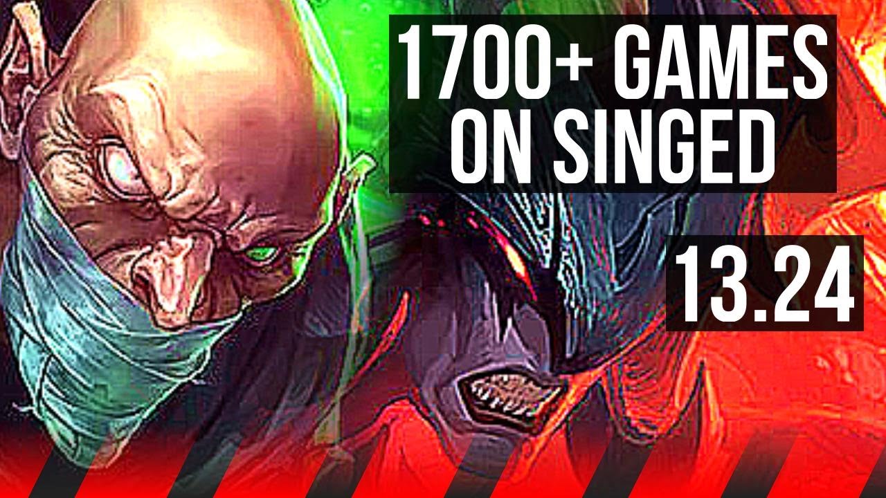 SINGED vs AATROX (TOP) | 1700+ games, 6/3/16, Rank 9 Singed | KR Master | 13.24