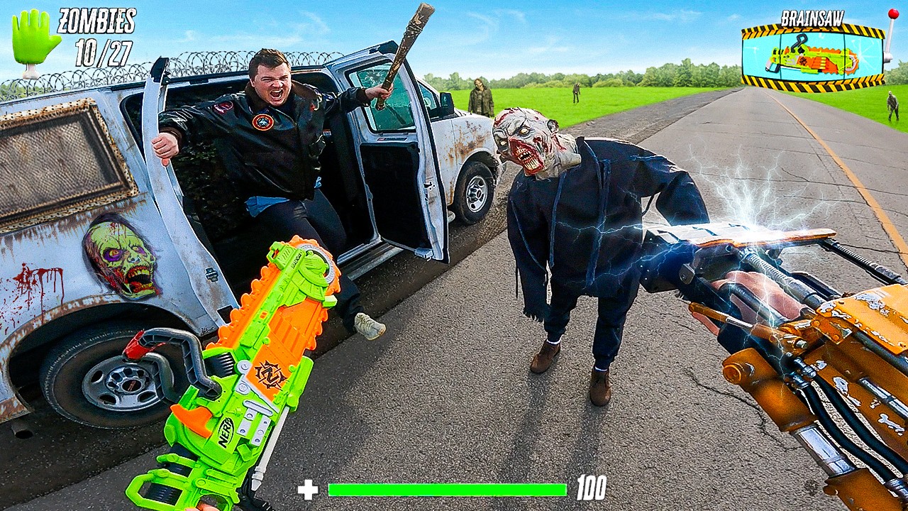 (NERF WAR) ВЫЖИВАНИЕ ЗОМБИ В ФУРГОНЕ! (ИГРА НЕРФ-ПИСТОЛЕТ)