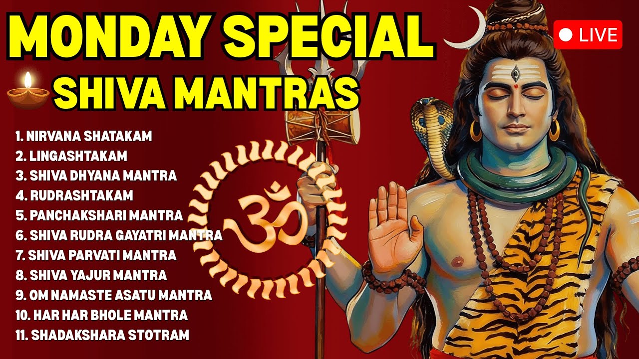 🔴 LIVE 🔴 Monday Special Powerful Lord Shiva Mantras | Non-stop Shiva Bhakti Mantras