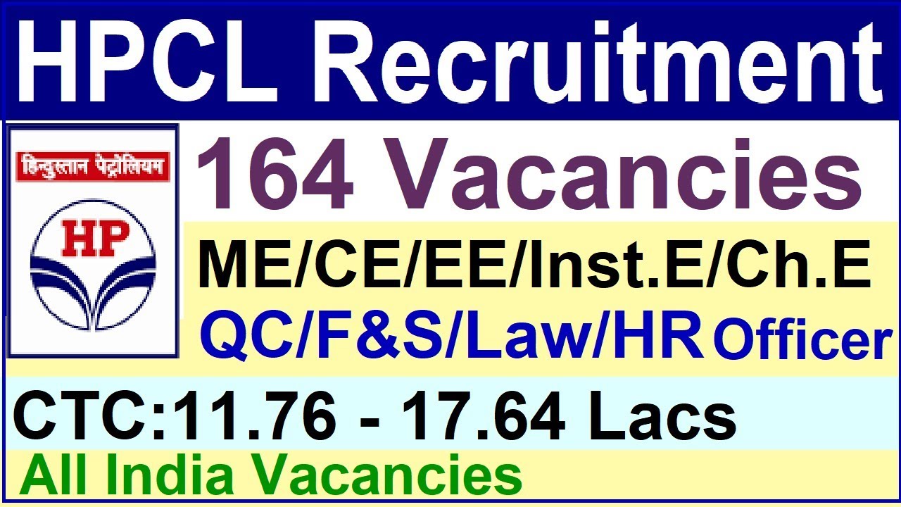 HPCL Recruitment-2019 for Engineers/F&S/Law/HR Officers | Latest Govt. Jobs