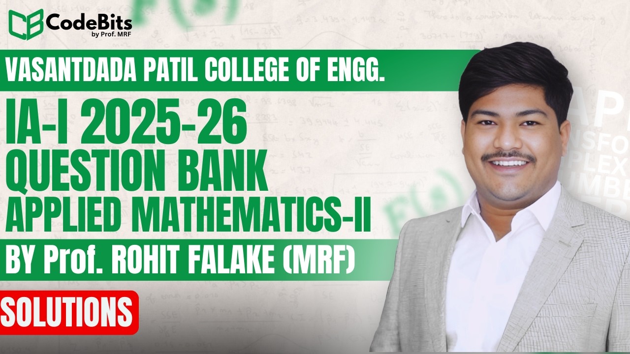 IA- I Applied Mathematics - II VPPCOE Solutions 2025-26 | Mumbai University | MRF SIR