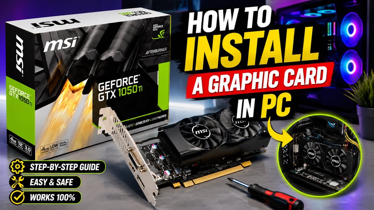 How to Install Graphic Card in PC or Geforce GTX 1050ti unboxing in Hindi