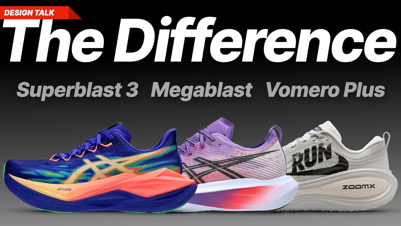 The difference between the Asics Superblast 3, Asics Megablast and Nike Vomero Plus