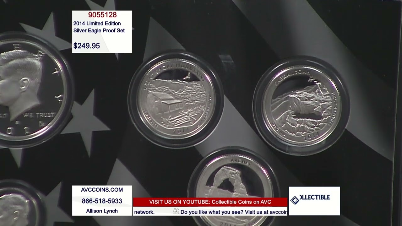 Набор серебряных монет Silver Eagle ограниченной серии 2014 года.