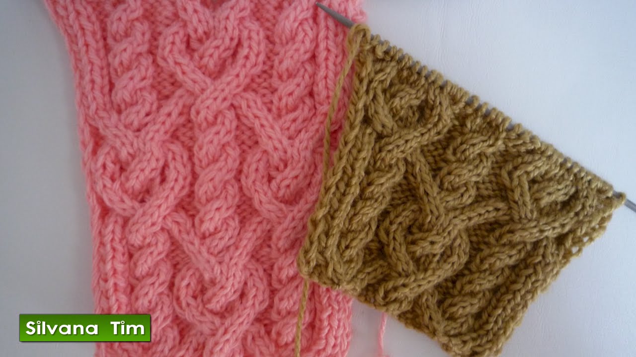 Punto IRLANDES ARAN TRENZAS Tejido con dos agujas / silvana tim tutorial # 375